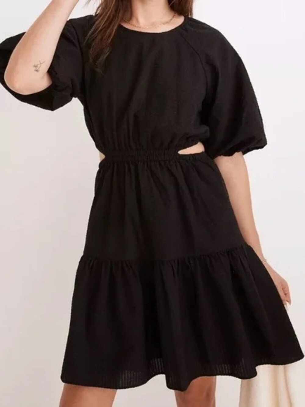 Madewell Black Mini Dress w/ Cutout, size XS